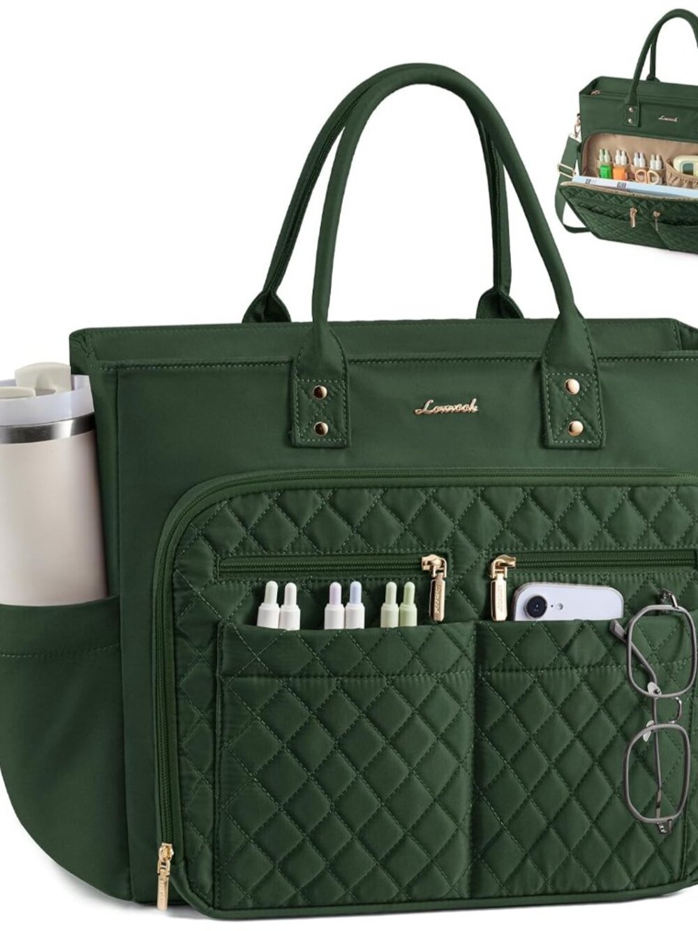 Tote Bag for Women, Teacher Nurse Work Laptop Bag, Quilted Bible Computer Should